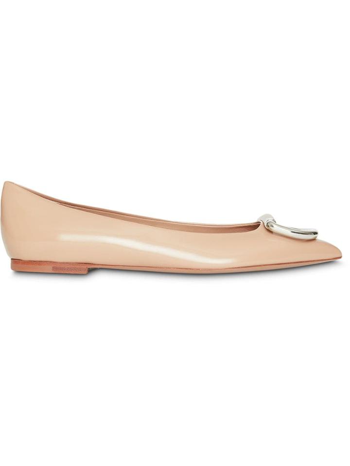 Burberry The Leather D-ring Flat - Pink