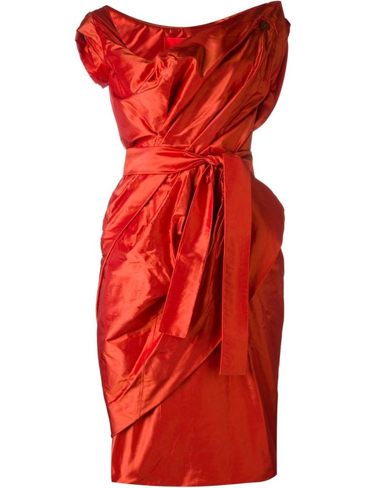 Vivienne Westwood Red Label Satin Belted Drape Dress