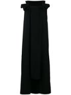 Yohji Yamamoto Cold Shoulder Trapeze Dress - Black