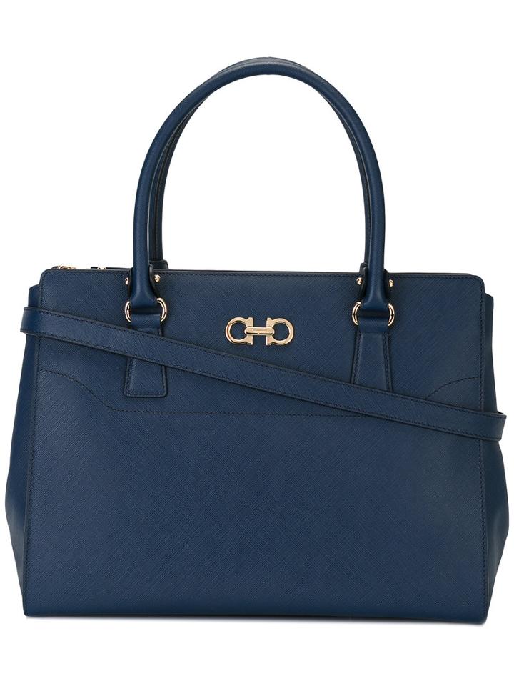 Salvatore Ferragamo - Beky Tote - Women - Calf Leather - One Size, Blue, Calf Leather