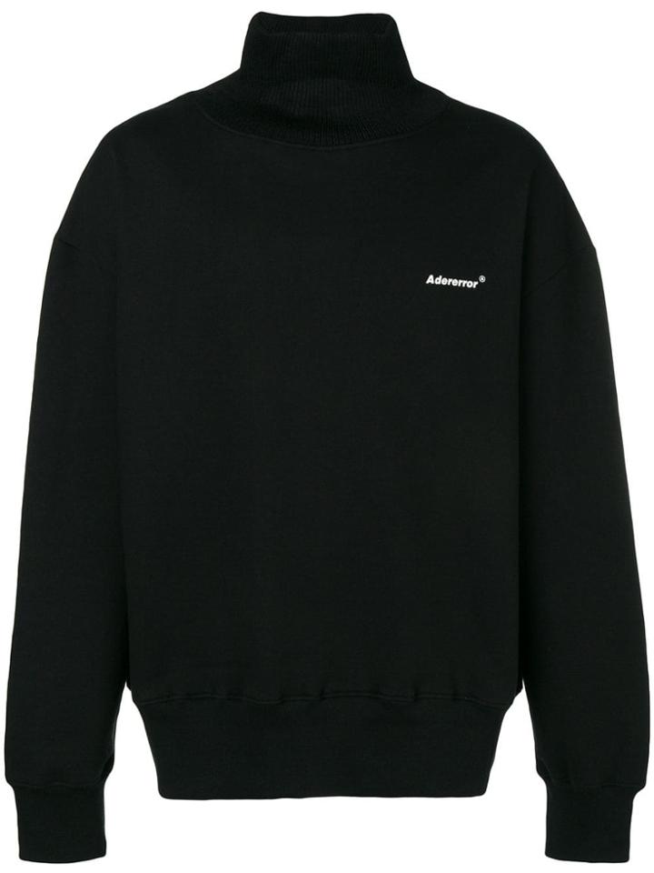 Ader Error Oversized Logo Turtleneck Sweatshirt - Black