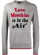 Love Moschino Quote Print Sweater - Grey