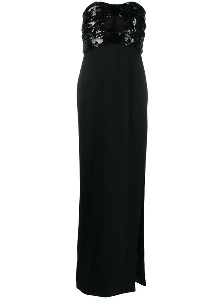 Saint Laurent Sequined Evening Gown - Black