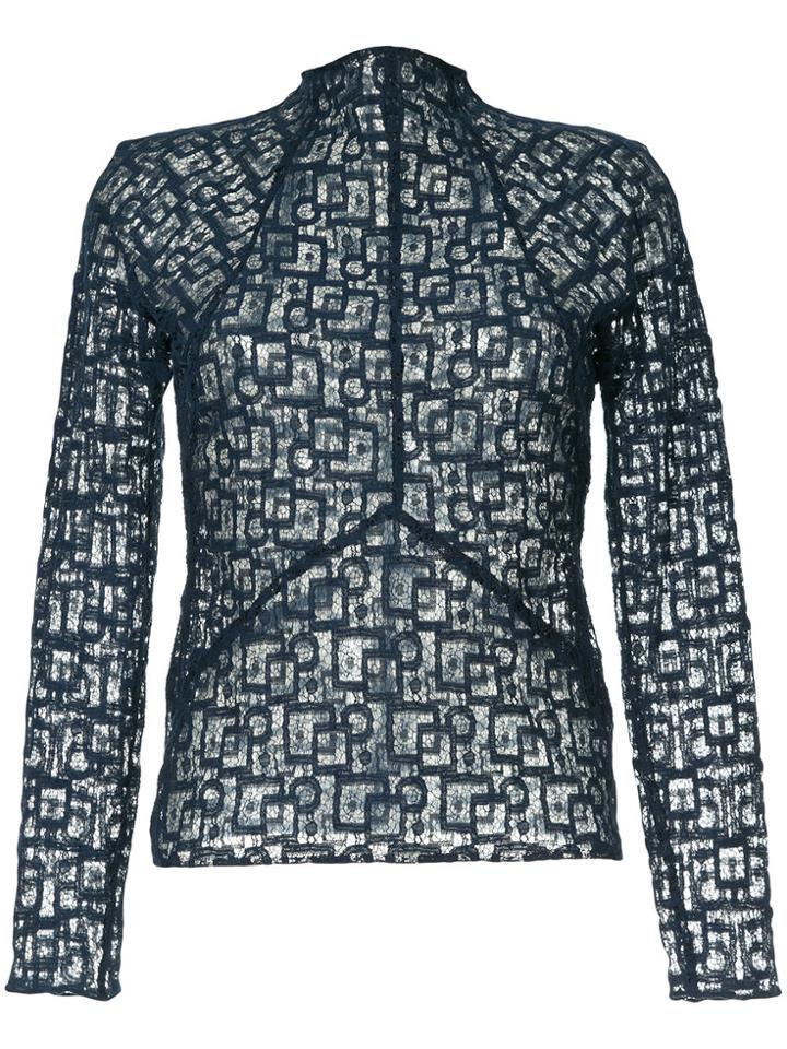Bianca Spender Admiral Lace Blouse - Blue