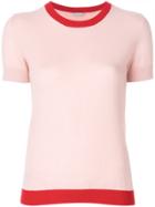 Moncler Contrast-trim Knitted Top - Pink & Purple