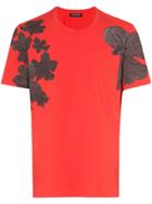 Neil Barrett Flower Print Cotton T-shirt - Red