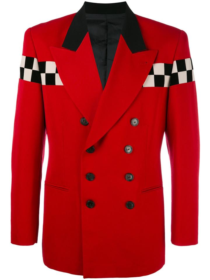 Jean Paul Gaultier Vintage Chess Panel Blazer - Red