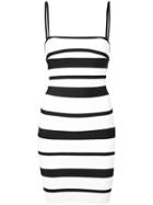Hervé Léger Striped Strappy Mini Dress - White