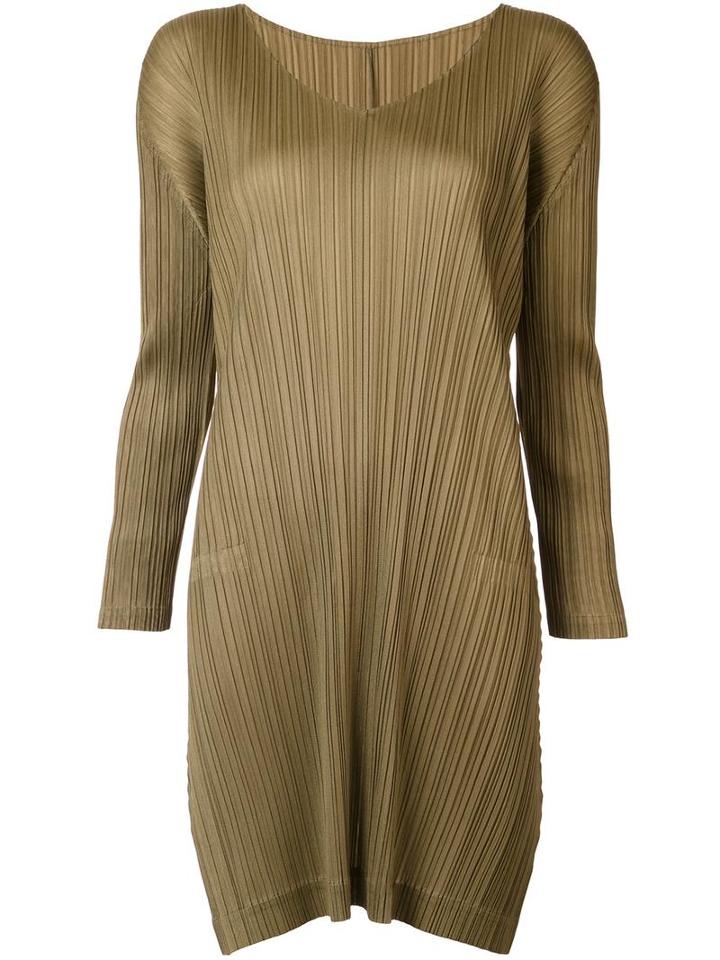 Pleats Please By Issey Miyake 'october' Blouse, Women's, Size: 4, Green, Polyester