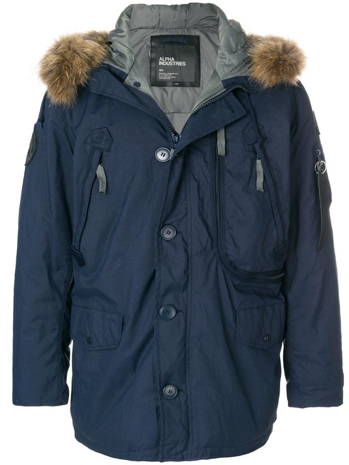 Alpha Industries Fur Trim Parka - Blue