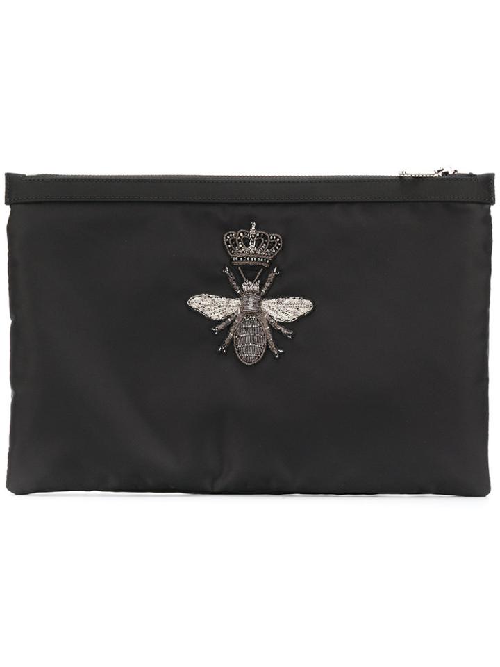 Dolce & Gabbana Bee Patch Clutch - Black