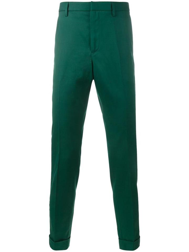 Gucci Classic Tailored Trousers, Men's, Size: 54, Green, Viscose/wool/spandex/elastane/cotton
