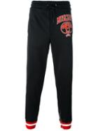Moschino Varsity Logo Trackpants, Men's, Size: 46, Black, Polyester/cotton