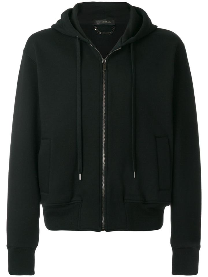 Versace Collection Digital Print Zip Up Hoodie - Black