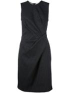 Lanvin Draped Detail Dress, Women's, Size: 44, Black, Cotton/polyamide/spandex/elastane