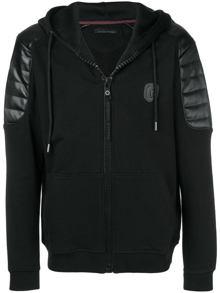 Frankie Morello Biker Zip Hoodie - Black