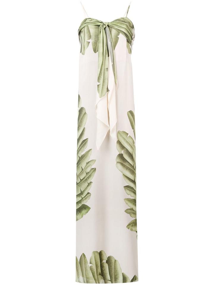 Johanna Ortiz Palm Tree Print Maxi Dress - Neutrals