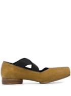Uma Wang Crossover Strap Ballerina Shoes - Green