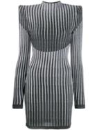 Balmain Lurex Knit Fitted Dress - Black