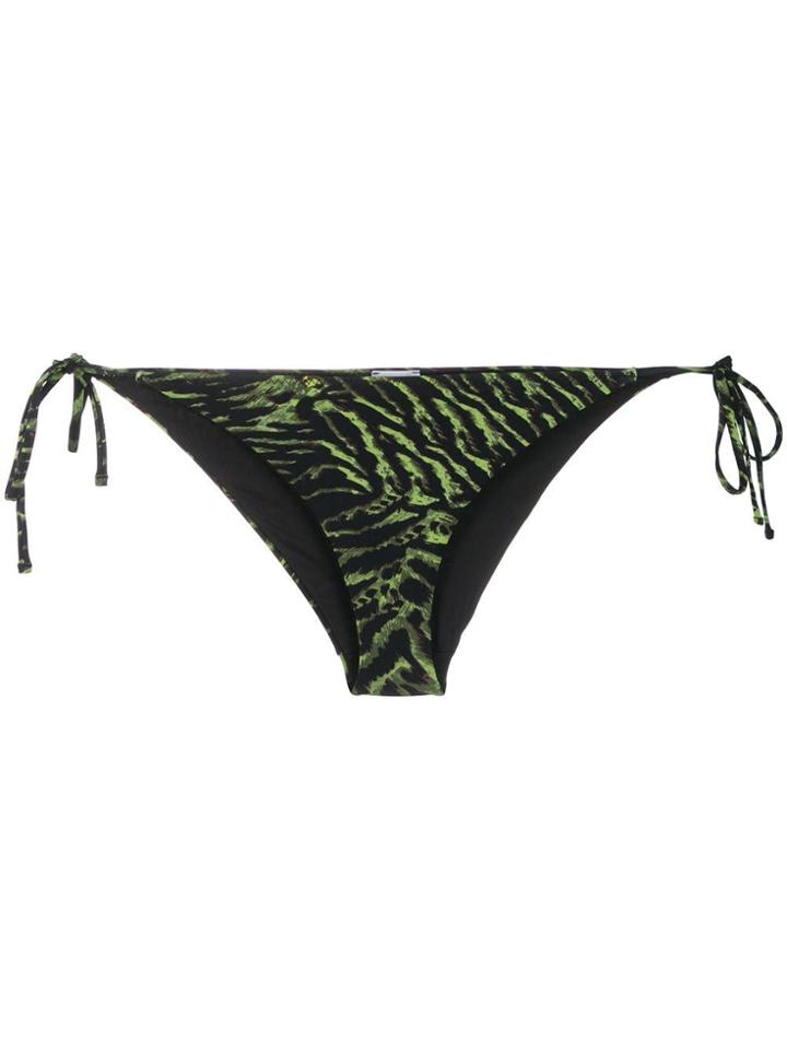 Ganni Tiger Print Bikini Bottoms - Green