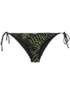 Ganni Tiger Print Bikini Bottoms - Green