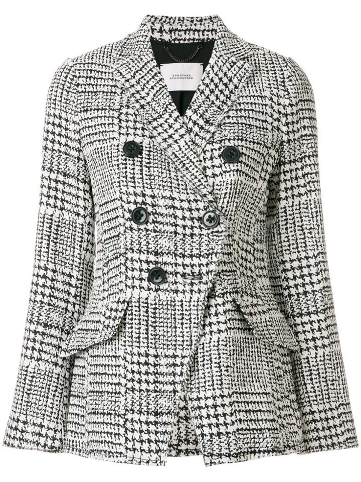 Dorothee Schumacher Houndstooth Double-breasted Blazer - White