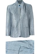 Blumarine Glittery Cowl Neck Two Piece Evening Suit