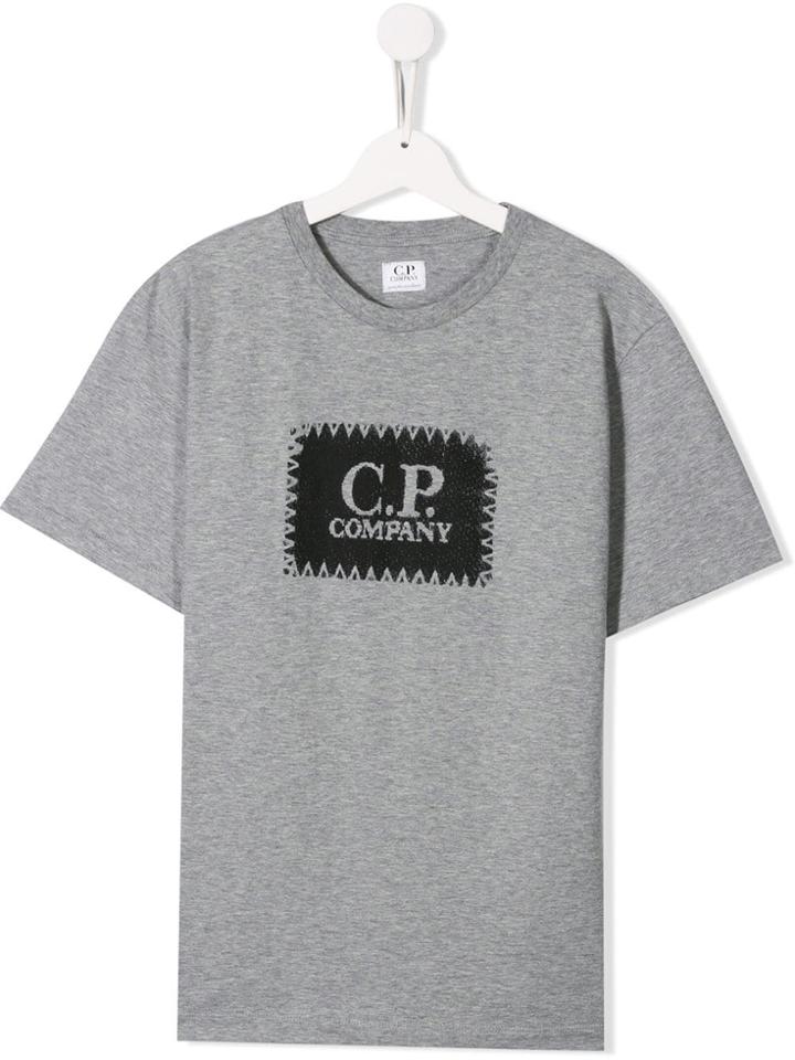 Cp Company Kids Logo T-shirt - Grey
