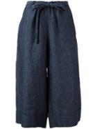 Masscob Cropped Palazzo Pants, Women's, Size: 36, Blue, Linen/flax