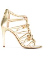 Loriblu Braid-detailed Sandals With Gemstones - Metallic