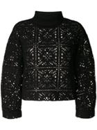 See By Chloé Perforated Turtleneck Sweater - Black