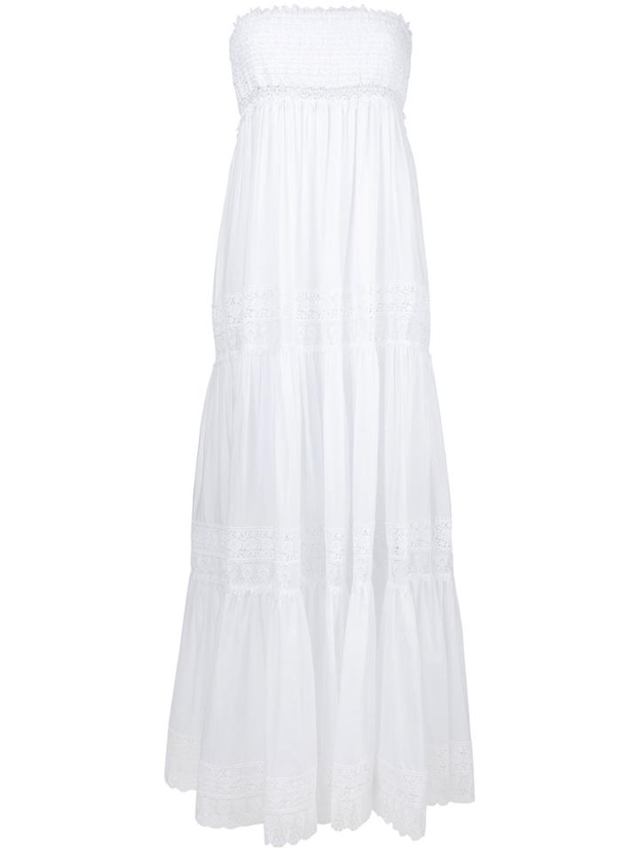 Charo Ruiz Open Embroidery Bandeau Dress - White