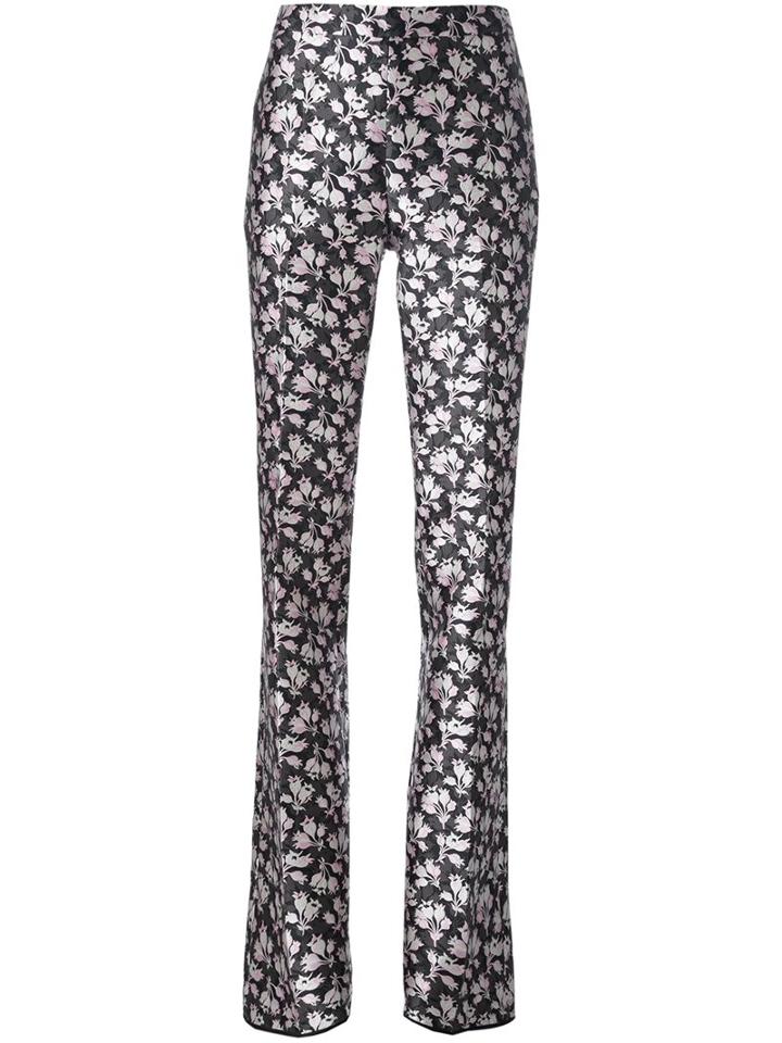 Giambattista Valli Floral Jacquard Flared Trousers, Women's, Size: 44, Polyamide/polyester/acetate