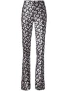 Giambattista Valli Floral Jacquard Flared Trousers, Women's, Size: 44, Polyamide/polyester/acetate