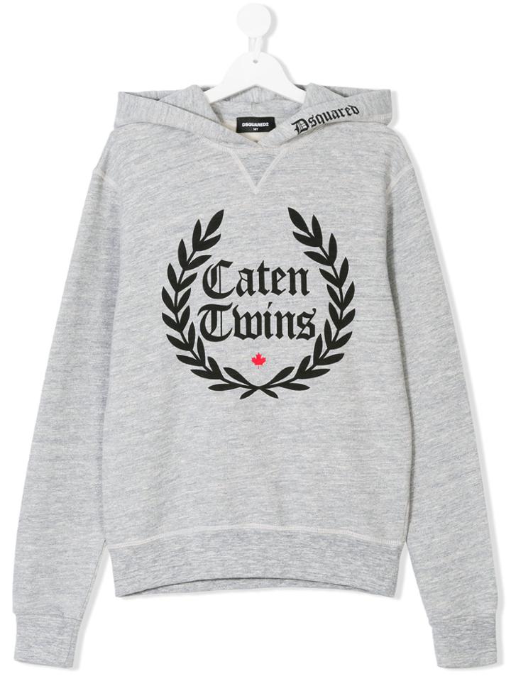 Dsquared2 Kids Caten Twins Printed Hoodie - Grey