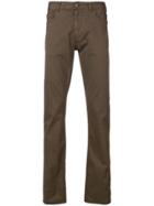 Canali Straight Leg Trousers - Brown