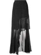 Rosetta Getty Spiral Ruffled Skirt, Women's, Size: 4, Black, Polyester/viscose