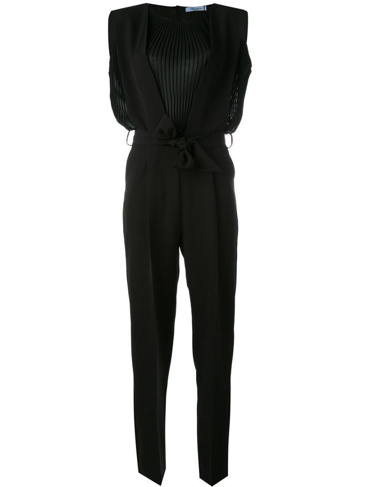 Blumarine Belted Jumpsuit, Women's, Size: 44, Black, Polyester/spandex/elastane