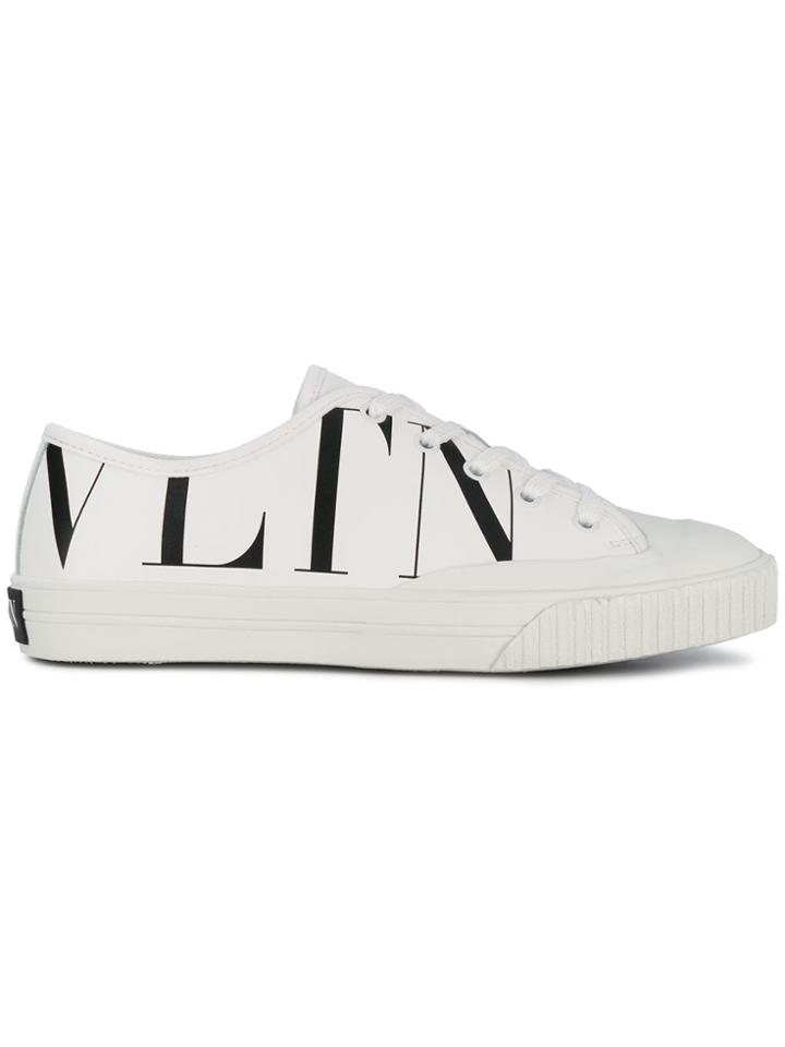 Valentino Printed Logo Low Top Trainers - White