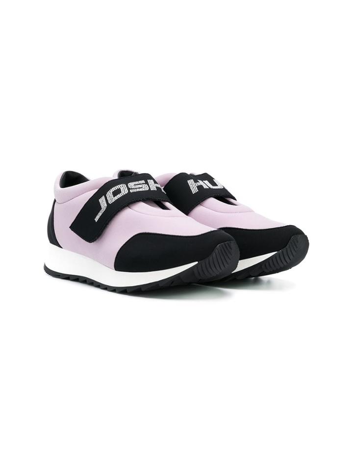 Joshua Sanders Kids Logo Embellished Sneakers - Pink & Purple