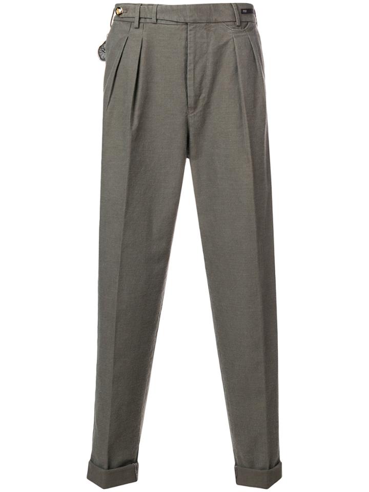 Pt01 Pleated Tapered Trousers - Grey