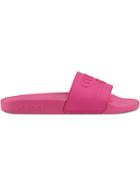 Gucci Gucci Logo Rubber Slide Sandal - Pink & Purple