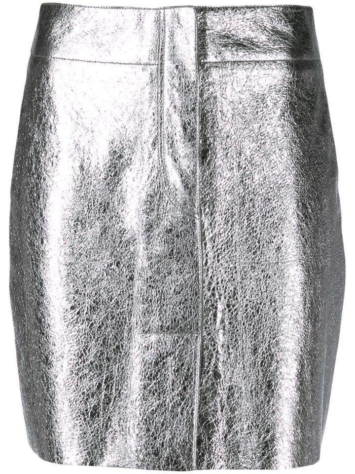 Sandro Paris Short Metallized Skirt - Silver