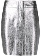 Sandro Paris Short Metallized Skirt - Silver