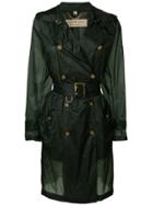 Burberry Belted Trench Coat - Green