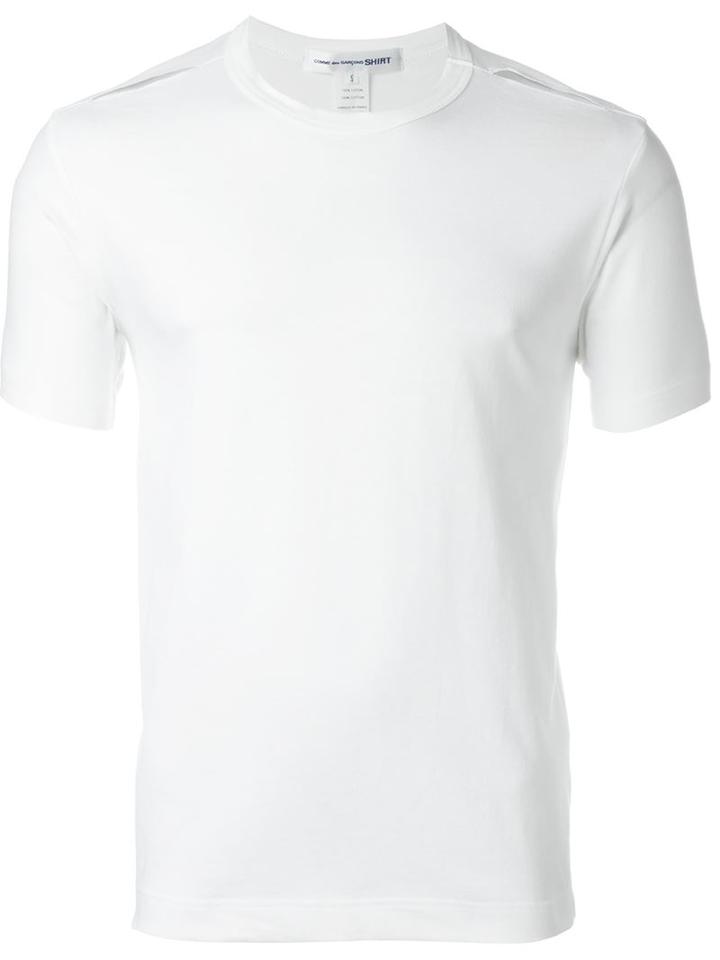 Comme Des Garçons Shirt Cut-out Shoulder T-shirt, Men's, Size: S, White, Cotton