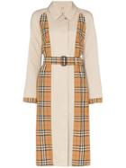 Burberry Vintage Check Panelled Trench Coat - Brown