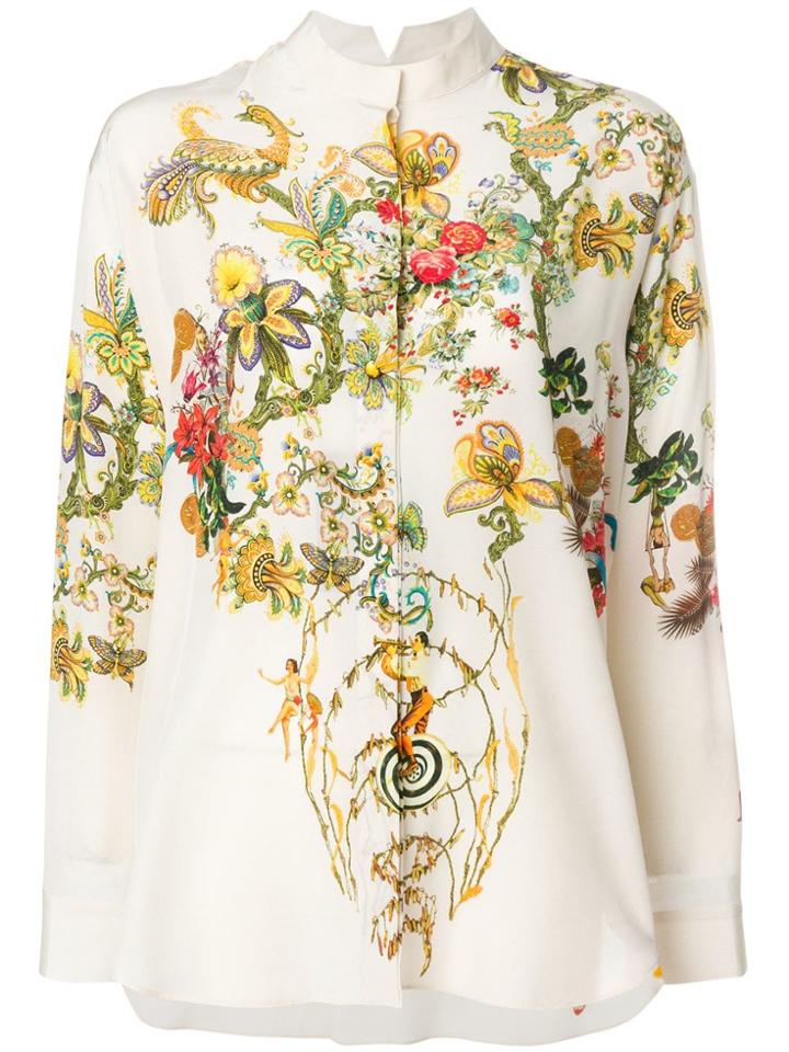 Etro Floral Print Shirt - Neutrals
