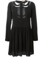 No21 Sheer Panel Dress, Women's, Size: 40, Black, Silk/acetate