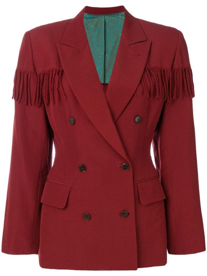 Jean Paul Gaultier Pre-owned Fringed Double-breasted Jacket - Red